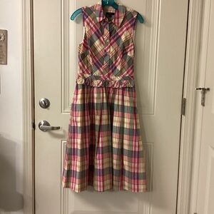 J. Crew Factory Multicolor Plaid Sleeveless Dress SZ 2 EUC $129